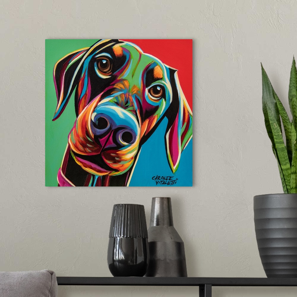 A modern room featuring Chroma Dogs I