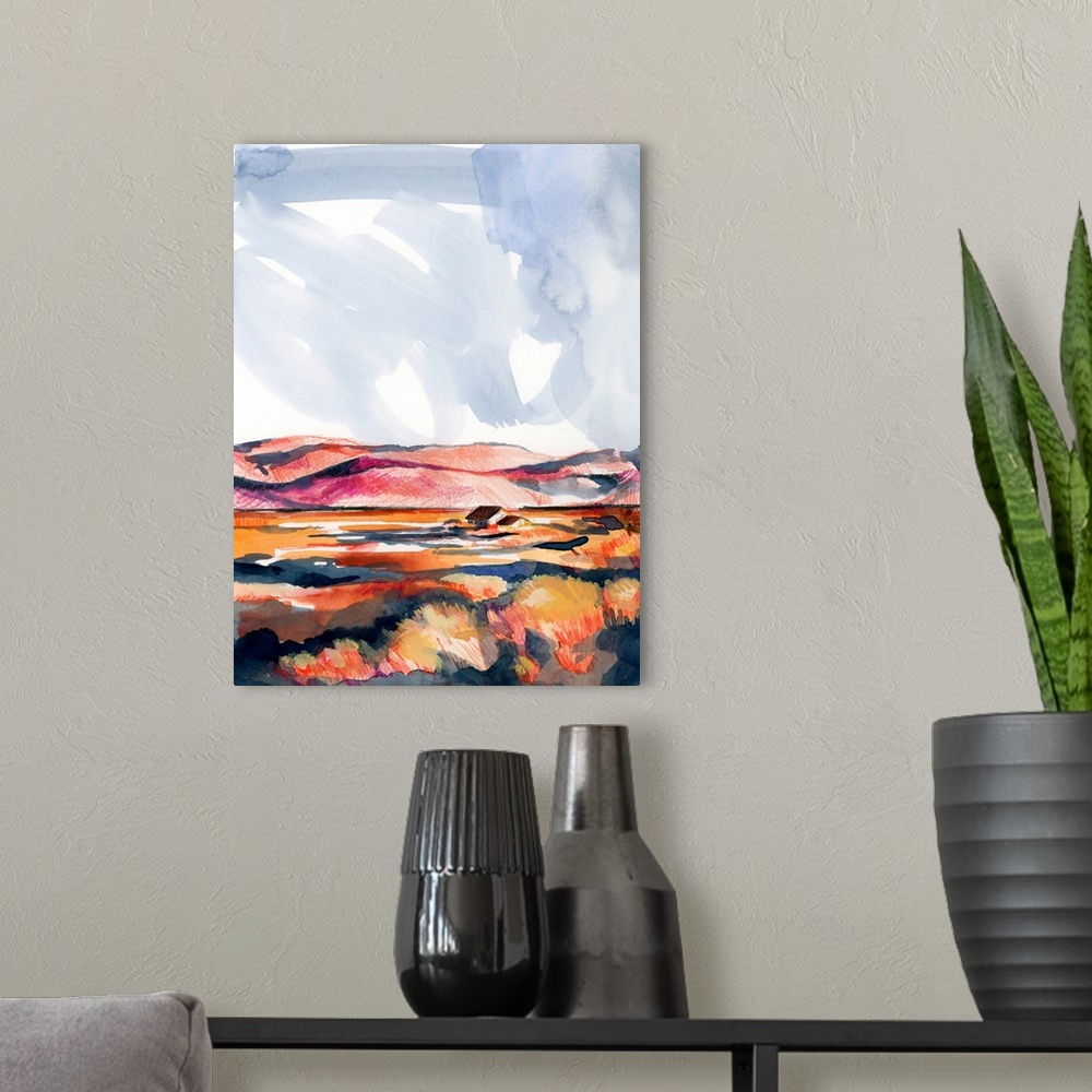 A modern room featuring Chromatic Landscapes I