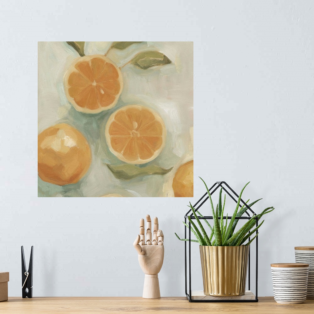 A bohemian room featuring Citrus Study in Oil I
