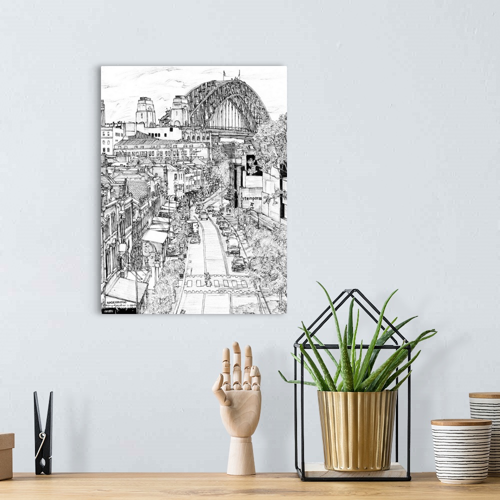 A bohemian room featuring City in Black and White II