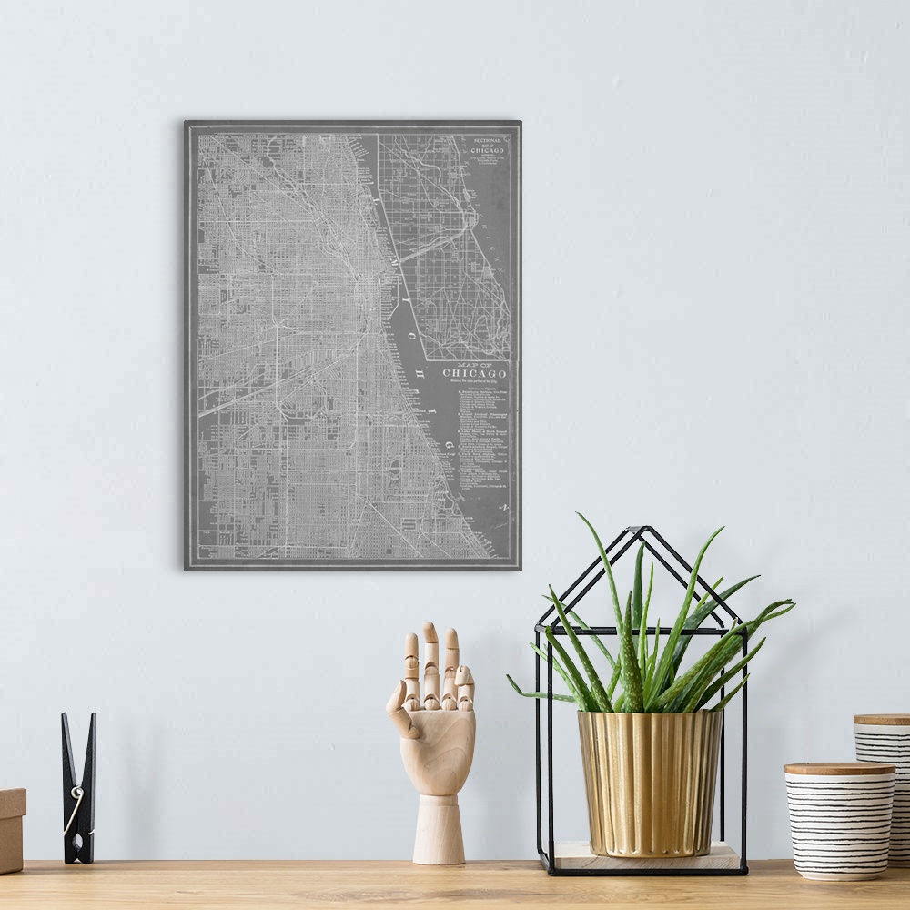 A bohemian room featuring City Map of Chicago