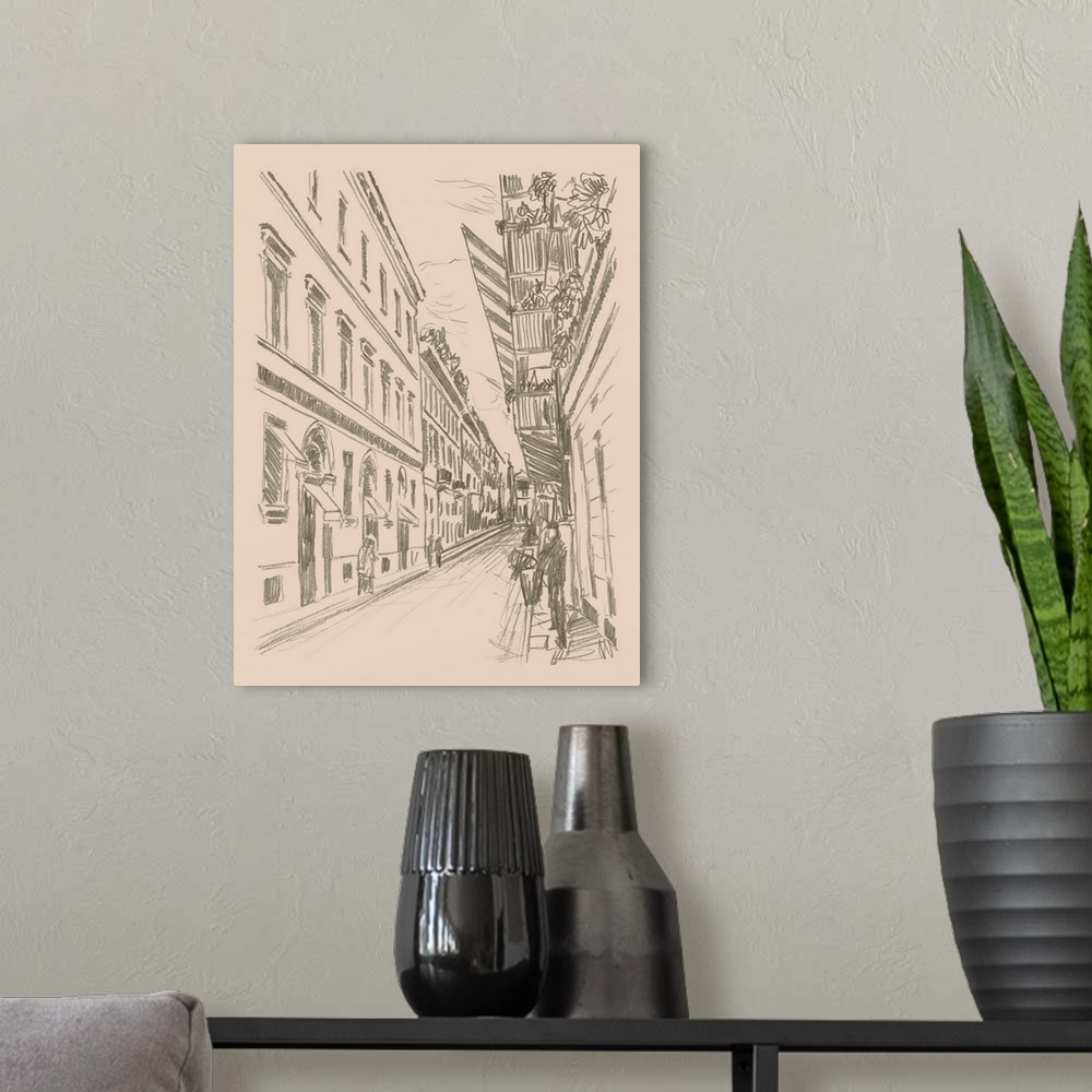 A modern room featuring City Sketches I