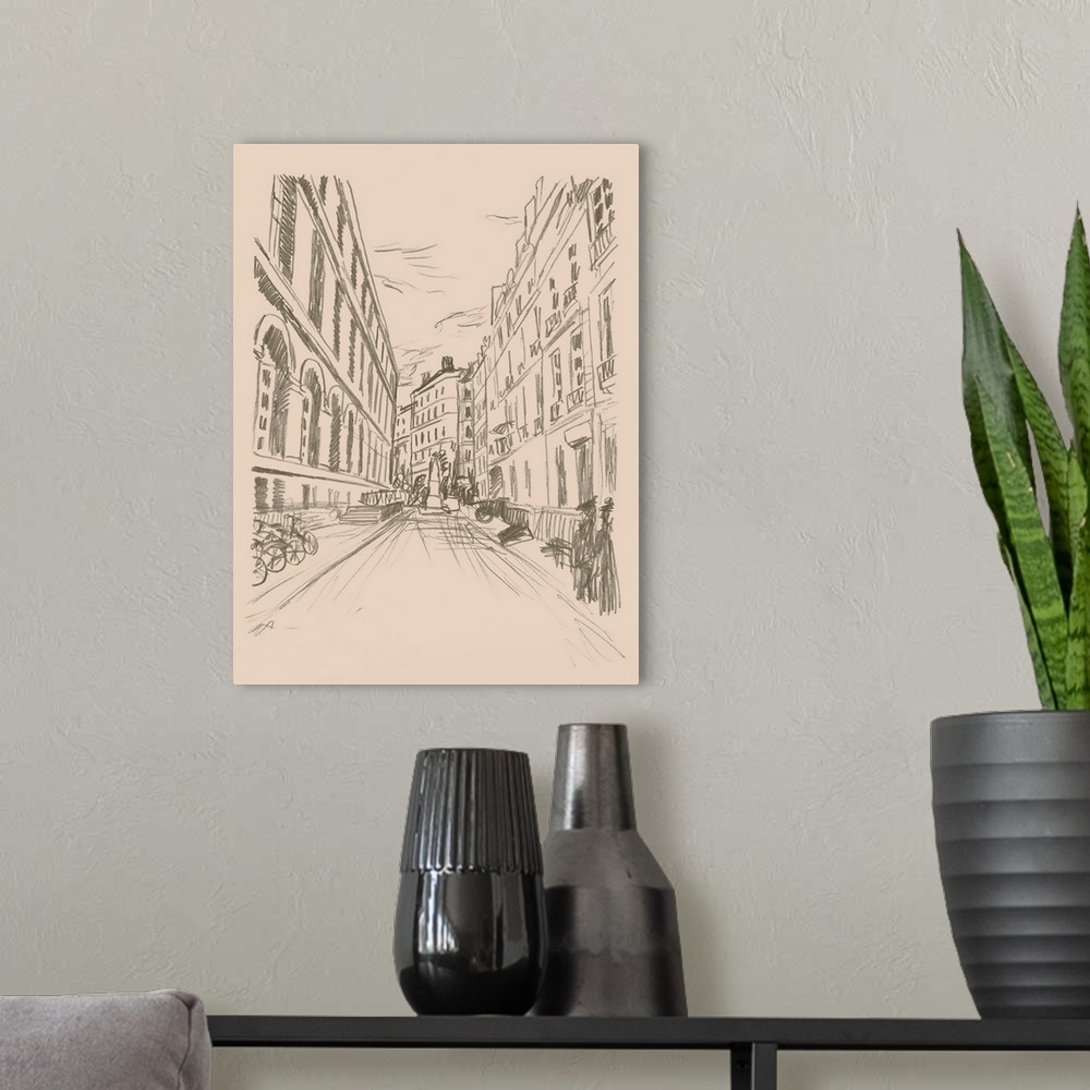 A modern room featuring City Sketches II