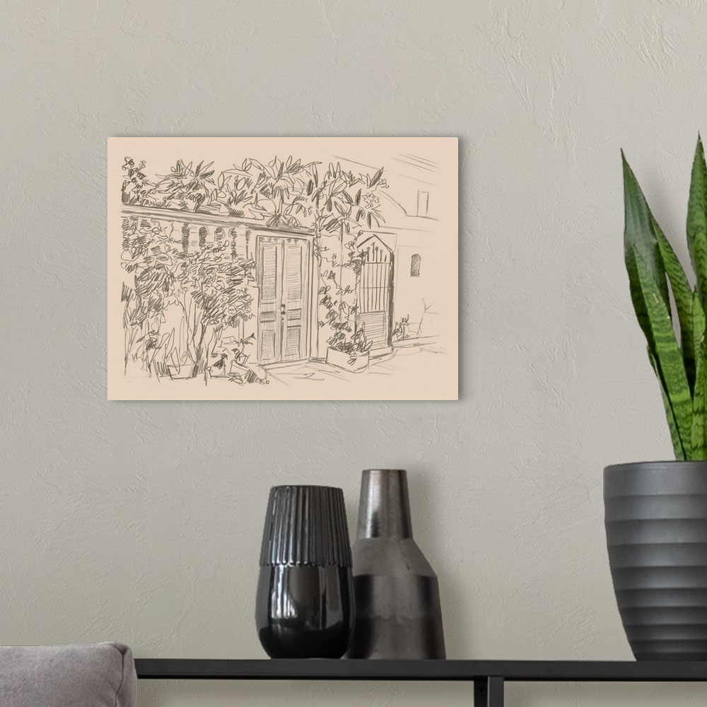 A modern room featuring City Sketches IV