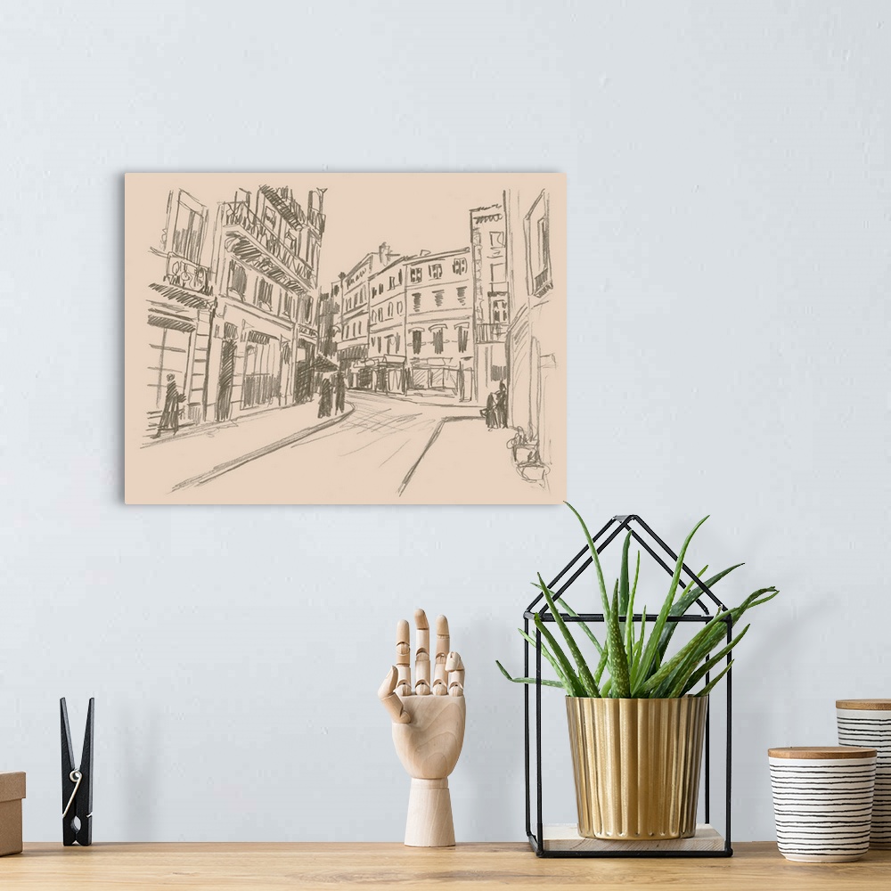 A bohemian room featuring City Sketches VI