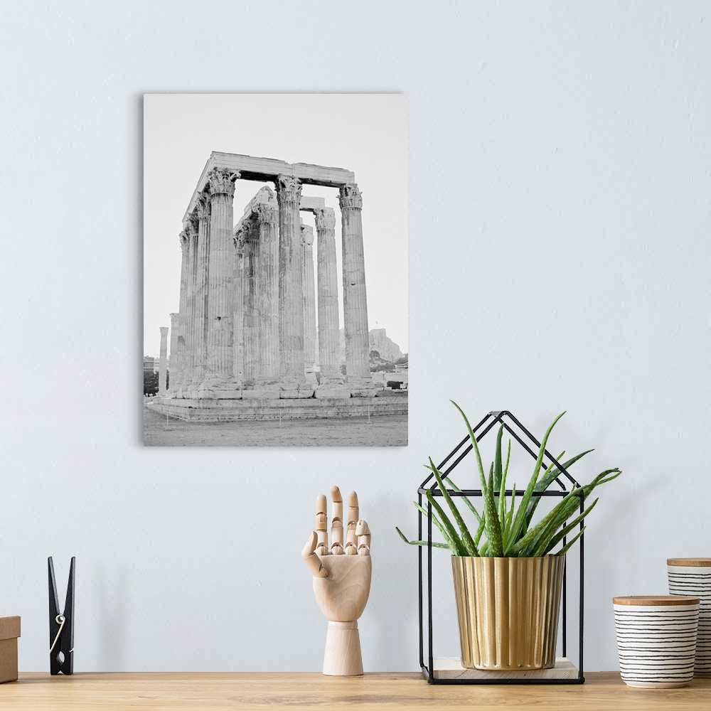 A bohemian room featuring Photograph of ancient greek architecture, Athens, Greece.