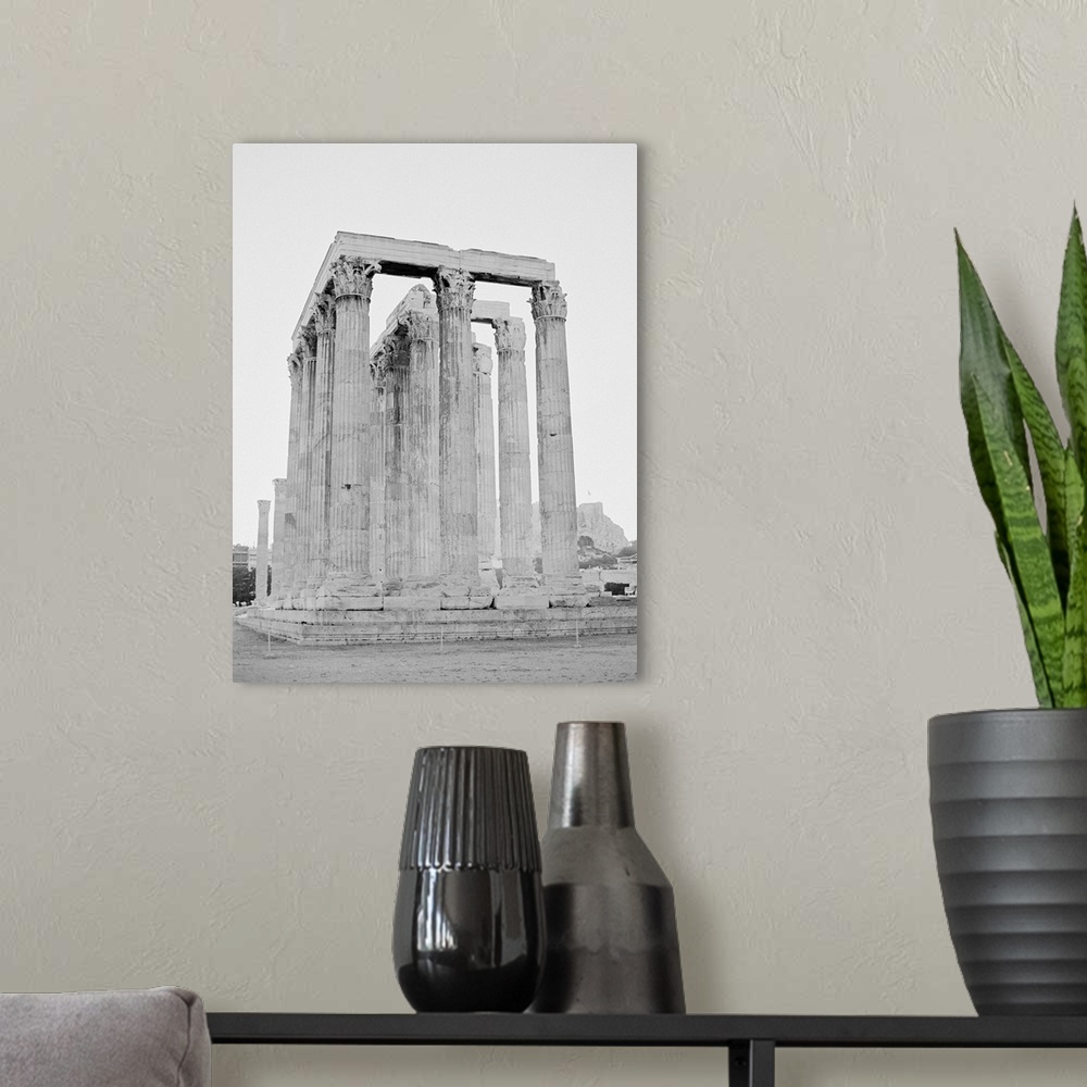 A modern room featuring Photograph of ancient greek architecture, Athens, Greece.