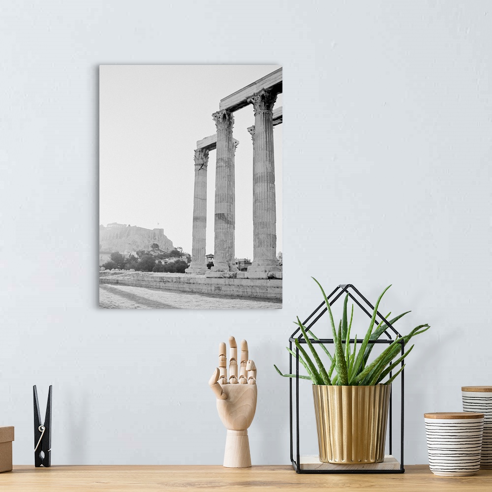 A bohemian room featuring Photograph of ancient Greek architecture, Athens, Greece.
