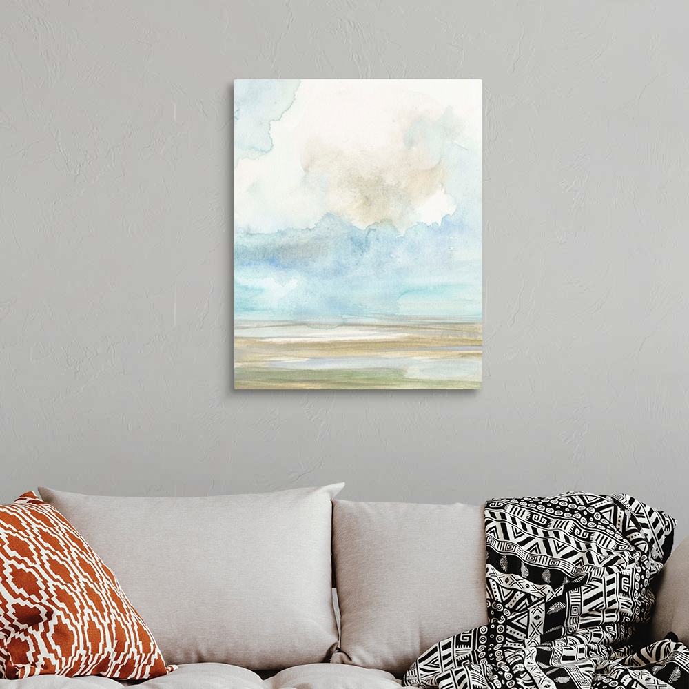 A bohemian room featuring Clouds over the Marsh II