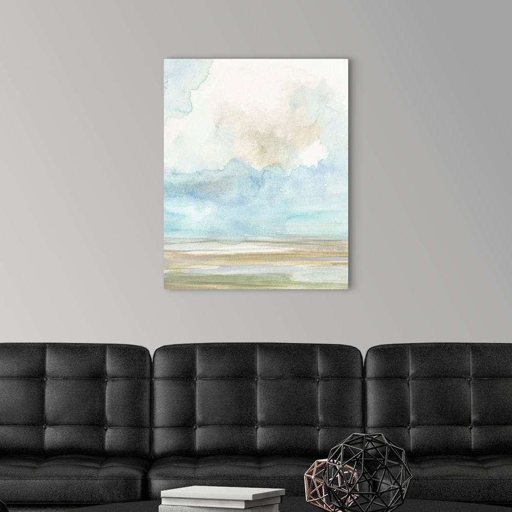 A modern room featuring Clouds over the Marsh II