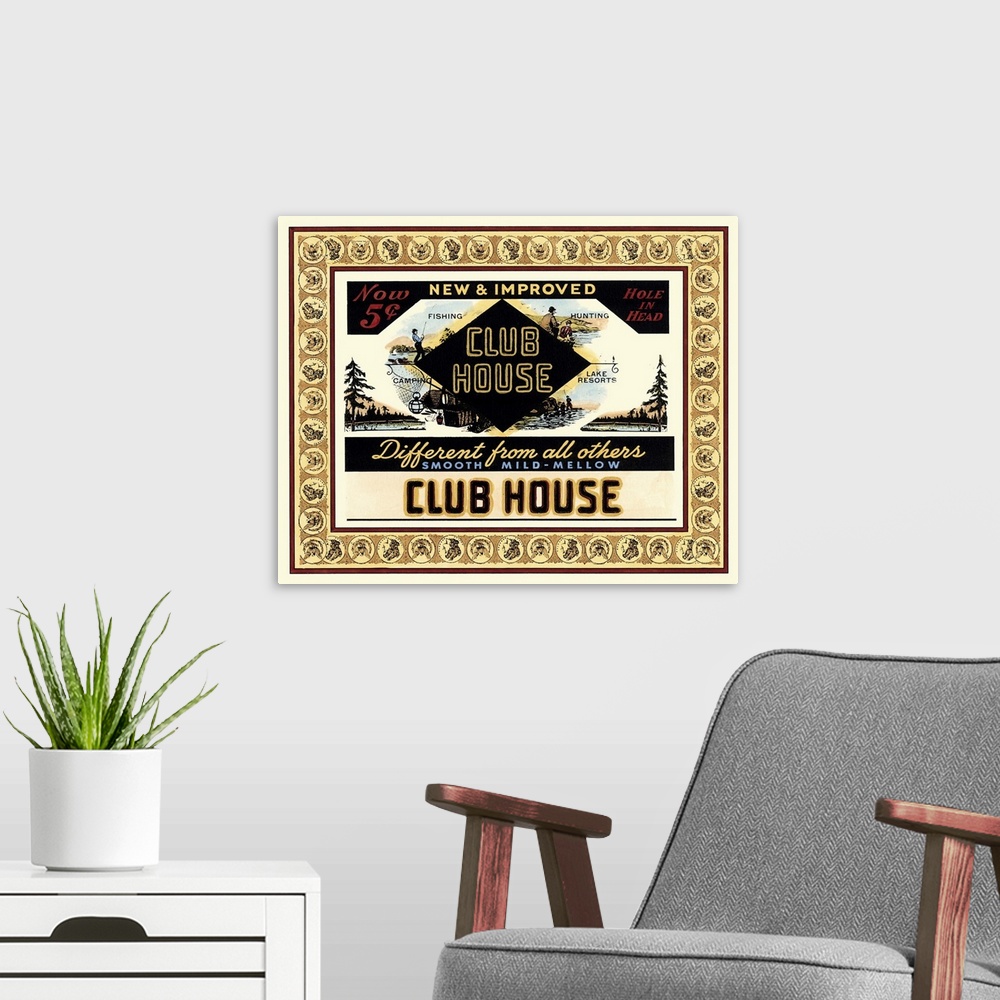 A modern room featuring Clubhouse Cigars