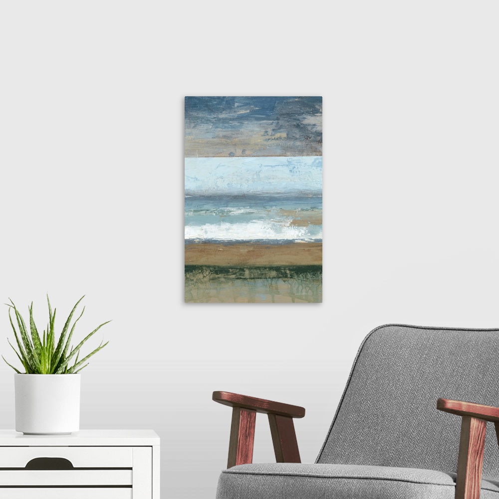 A modern room featuring Coastal Abstract I
