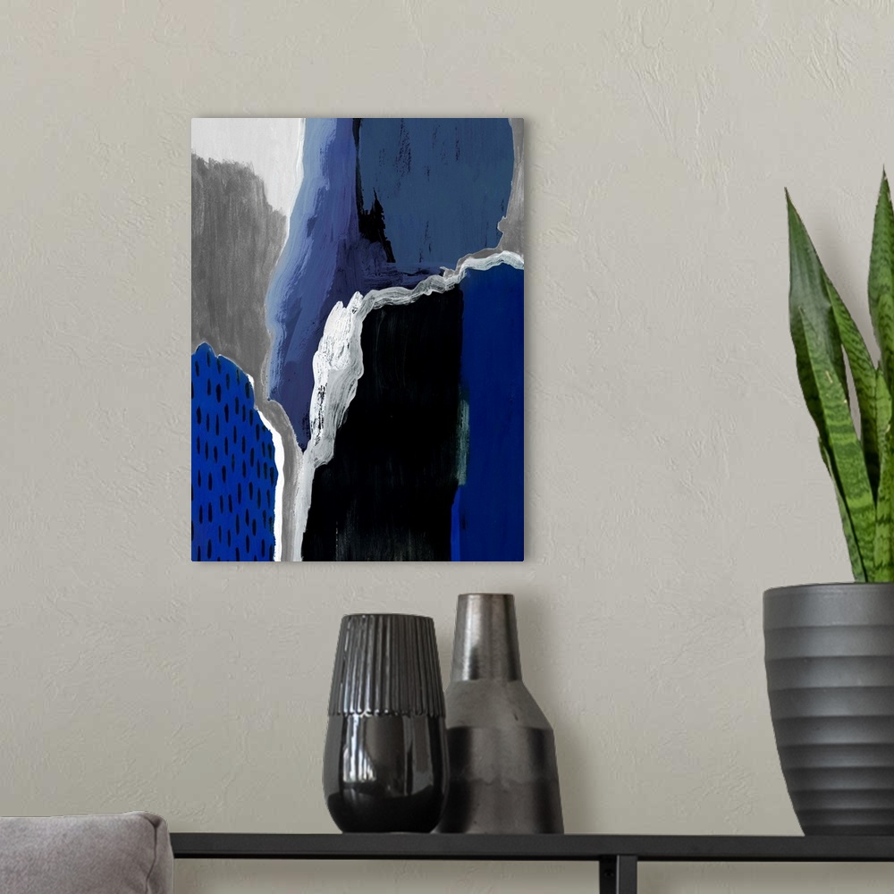 A modern room featuring Cobalt Abstract II
