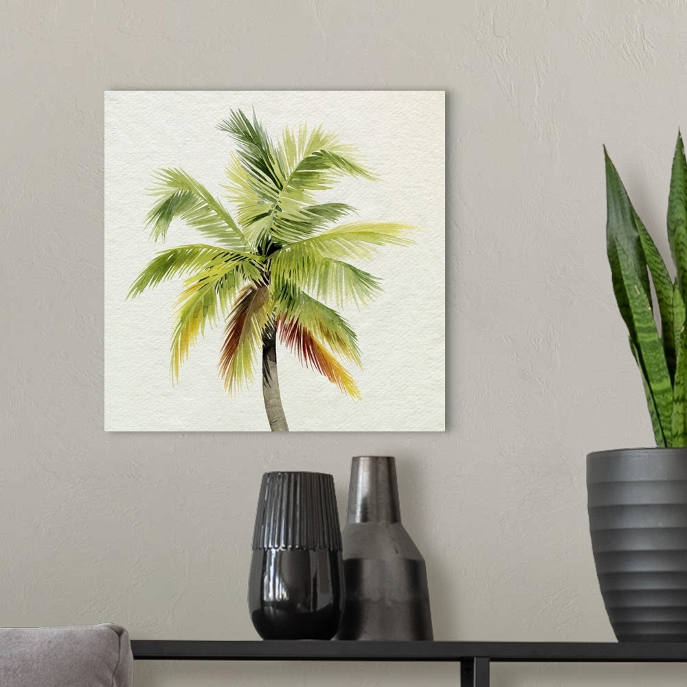 A modern room featuring Coco Watercolor Palm I