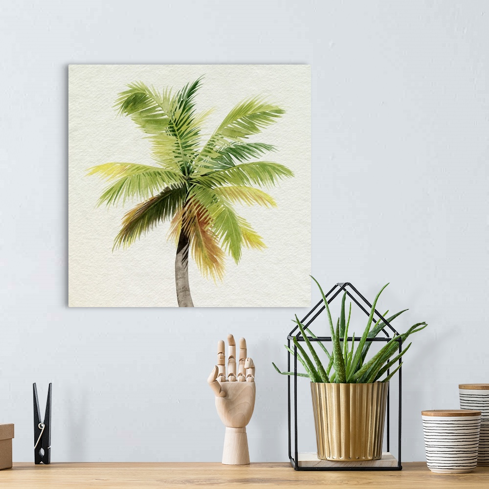 A bohemian room featuring Coco Watercolor Palm II