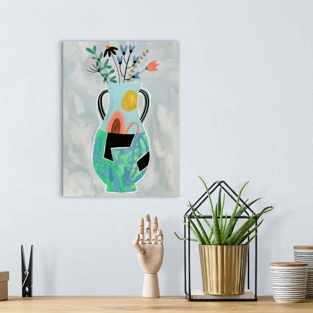 A bohemian room featuring Collage Vase I