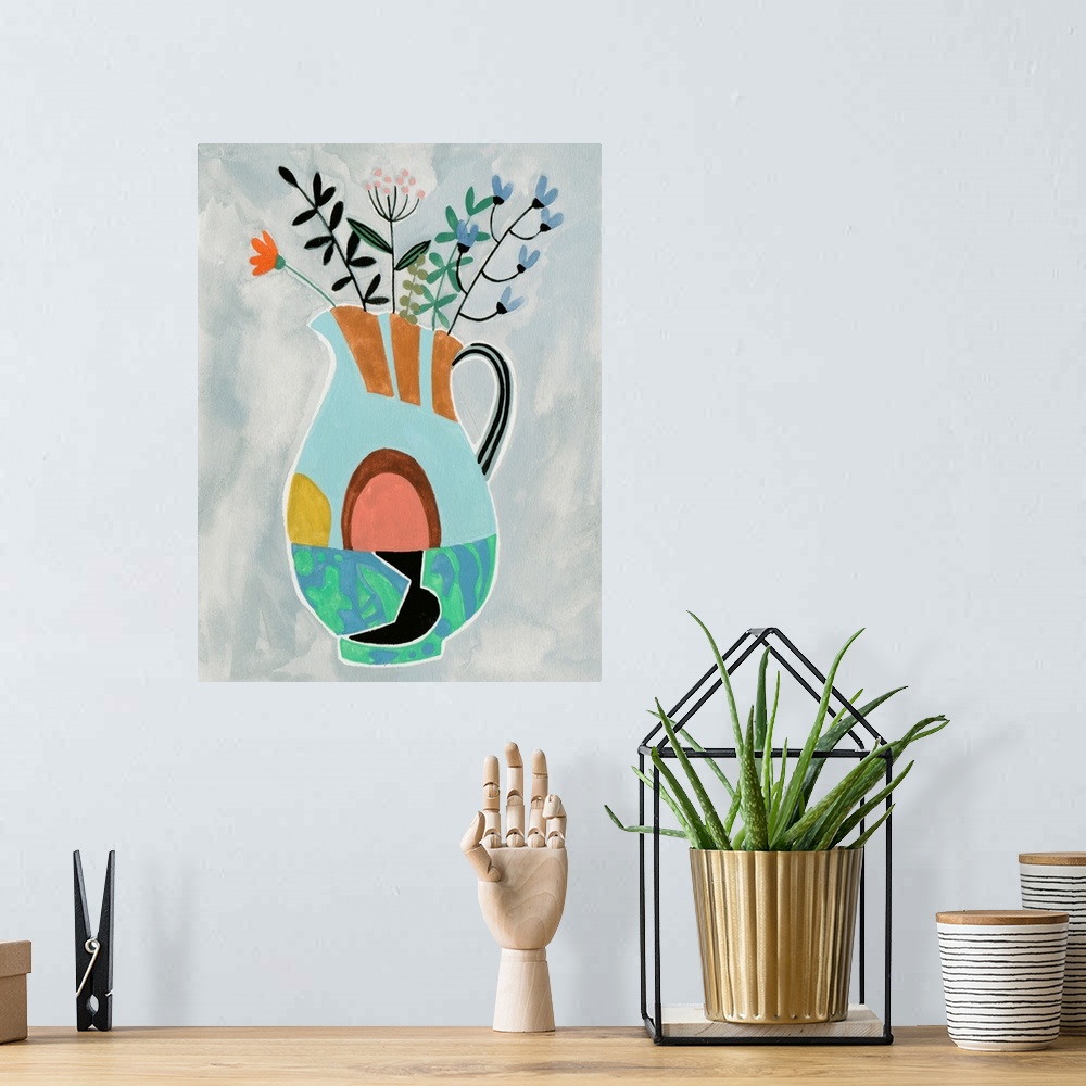 A bohemian room featuring Collage Vase III