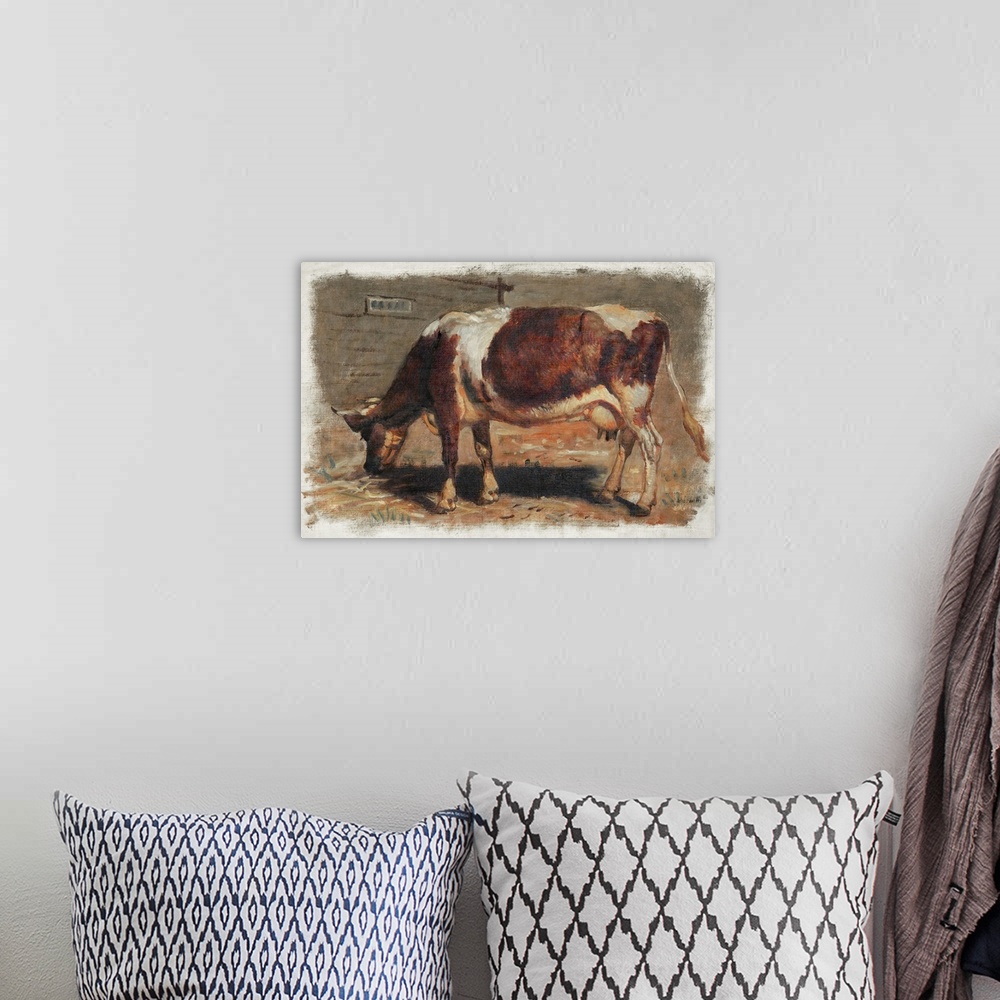 A bohemian room featuring Colman Color Study Of Cows I