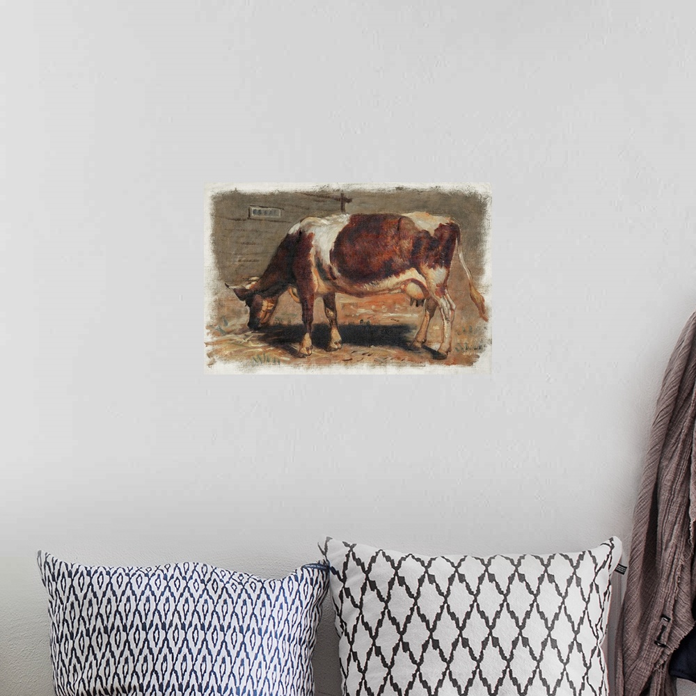 A bohemian room featuring Colman Color Study Of Cows I