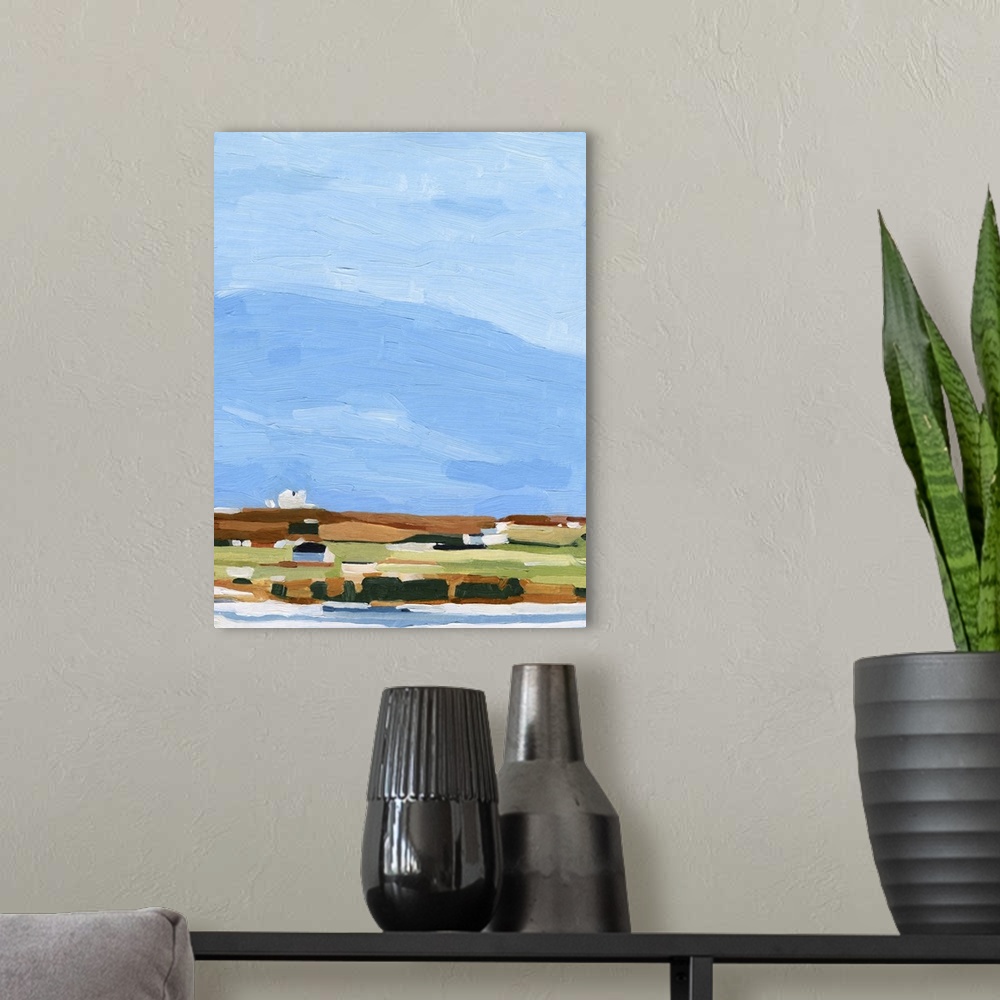 A modern room featuring Color Field Landscape II