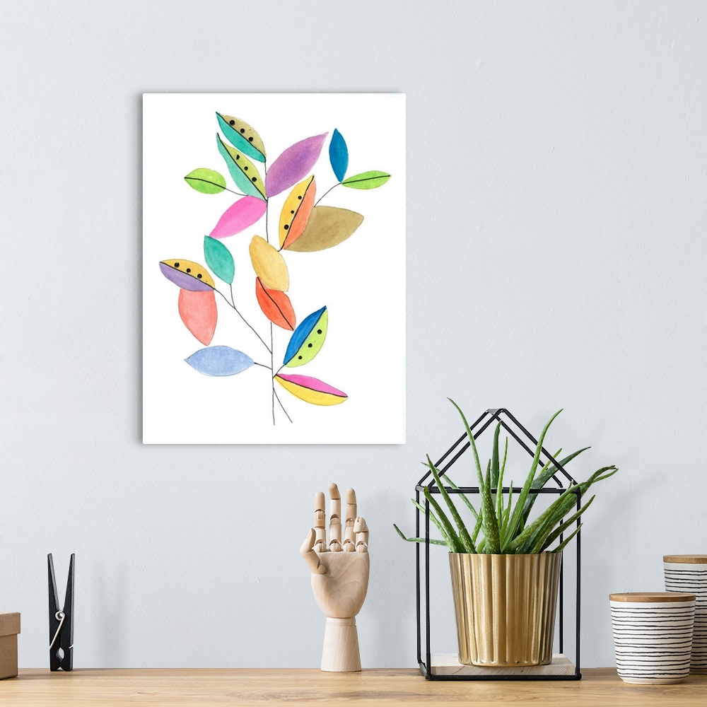 A bohemian room featuring Color Pop Leaves II