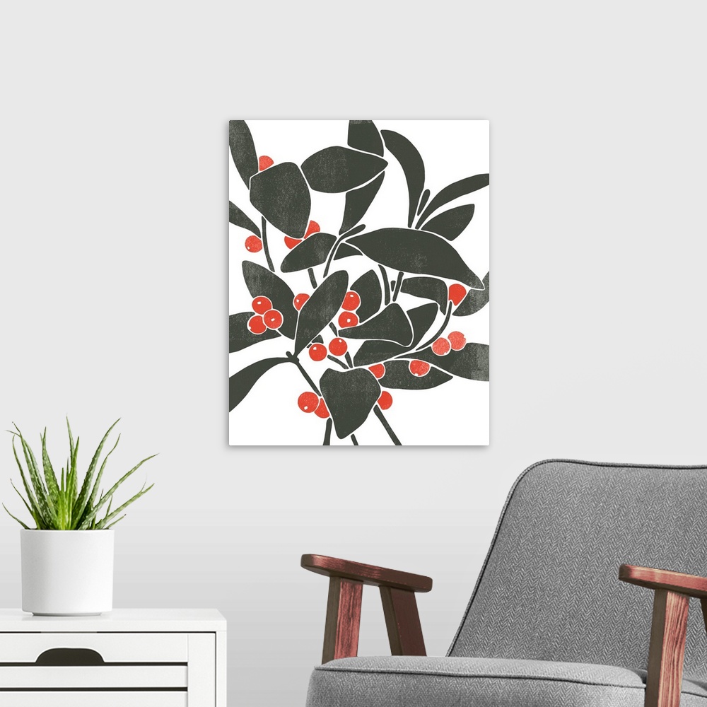 A modern room featuring Colorblock Berry Branch I