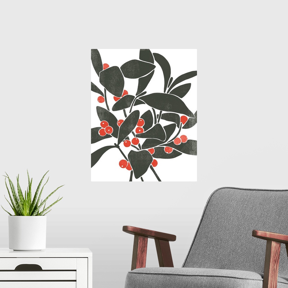 A modern room featuring Colorblock Berry Branch I