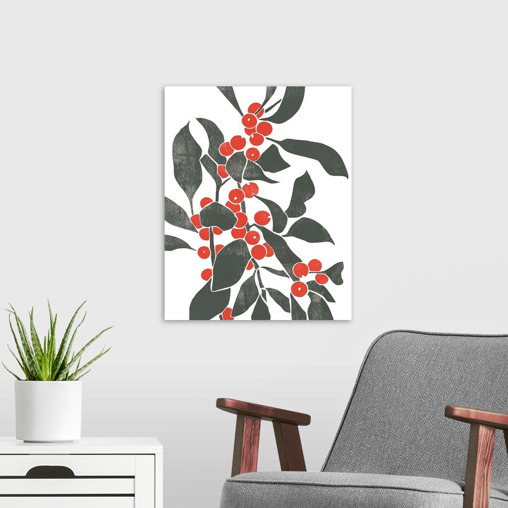 A modern room featuring Colorblock Berry Branch IV