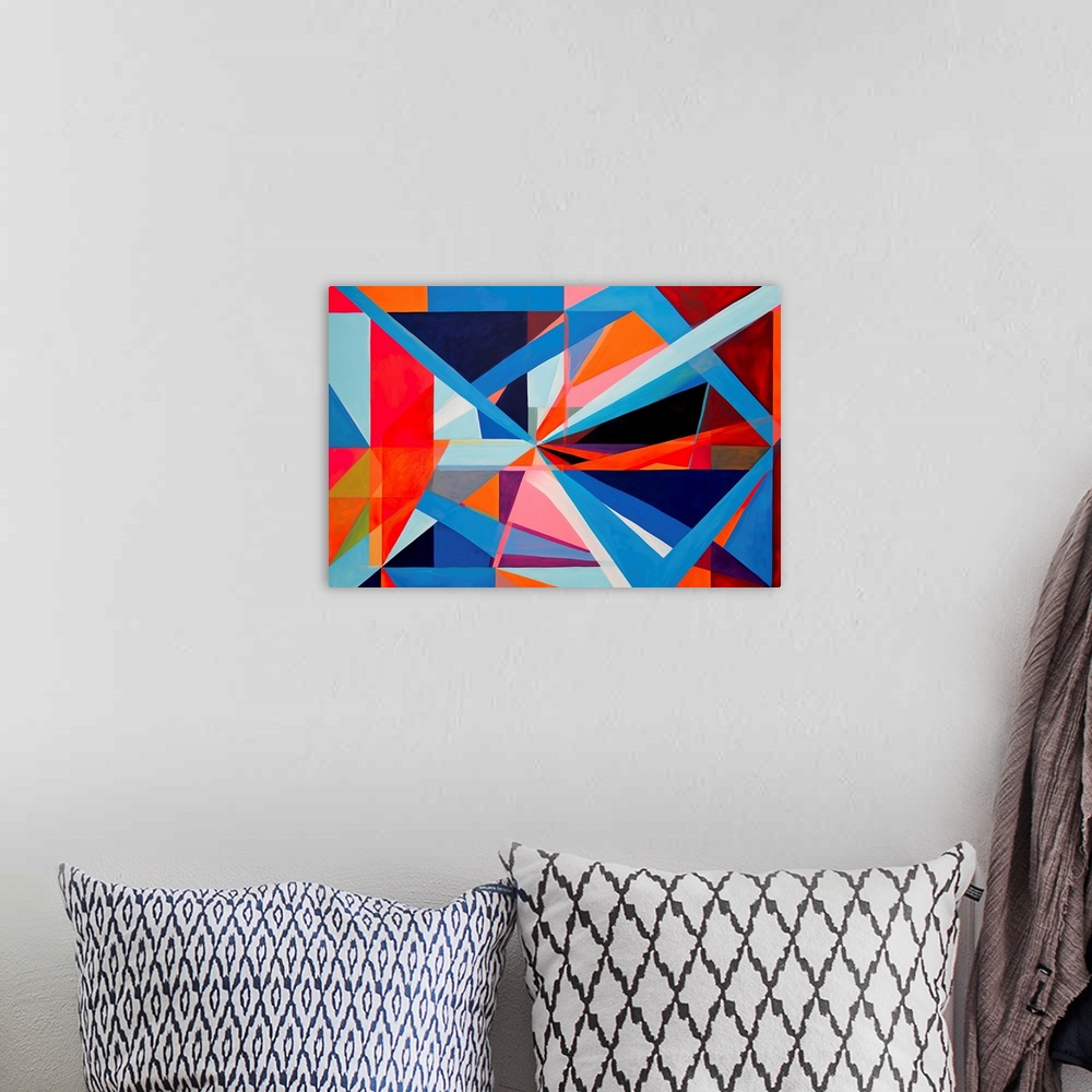 A bohemian room featuring Colorful Geometric Abstraction X