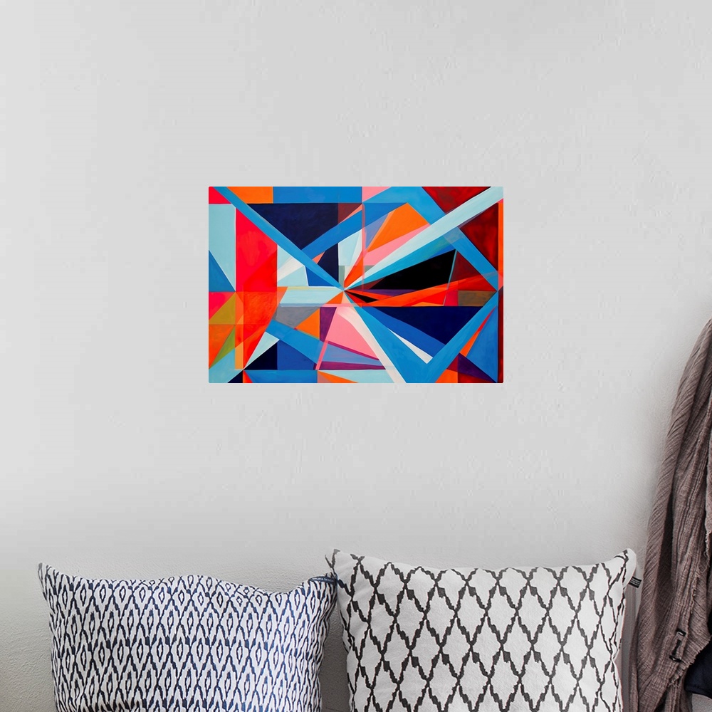 A bohemian room featuring Colorful Geometric Abstraction X
