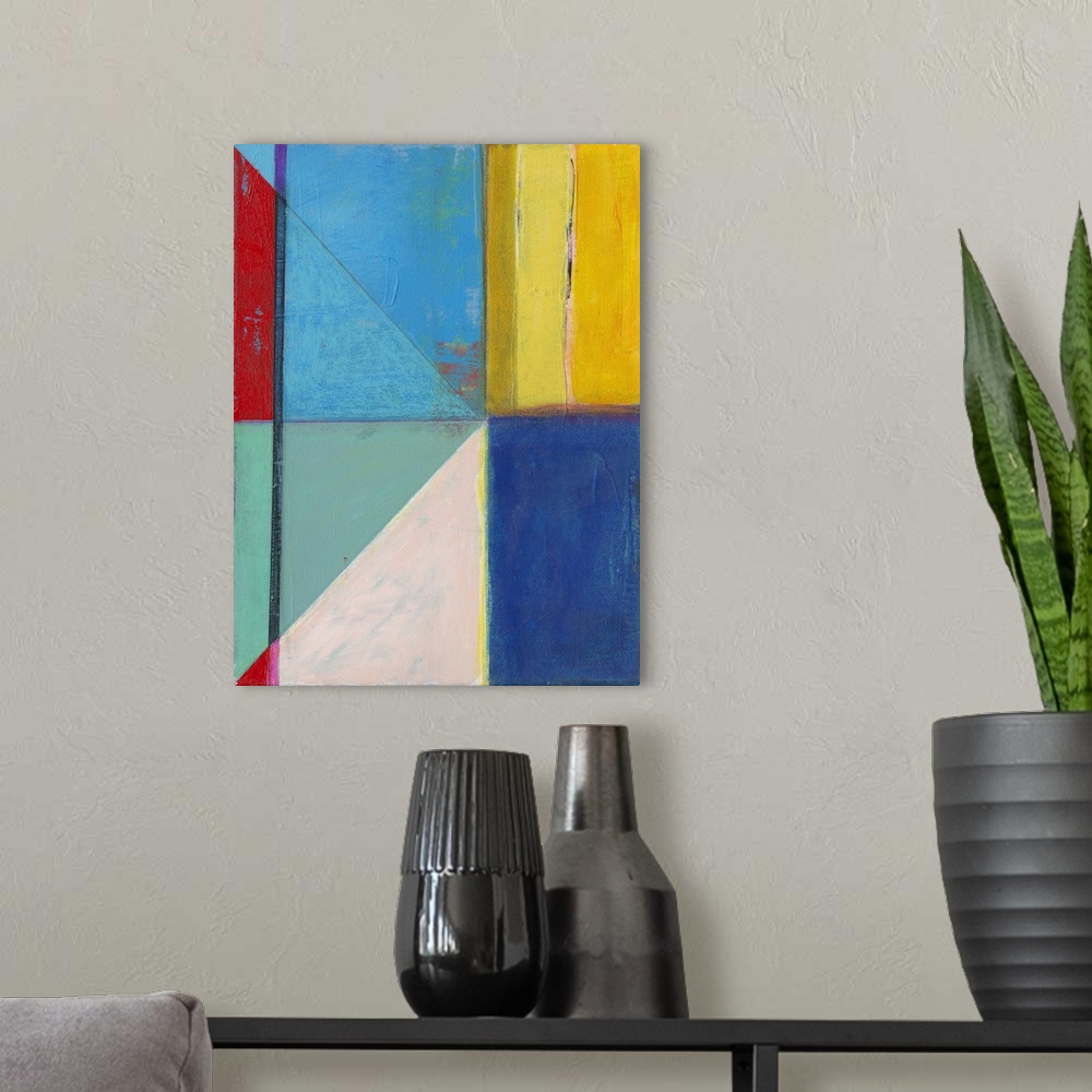 A modern room featuring Colorful Geometrics II