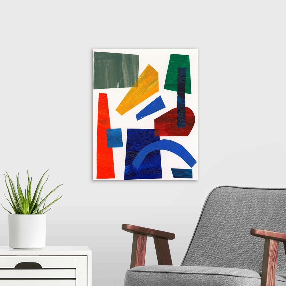 A modern room featuring Colorful Shapes I