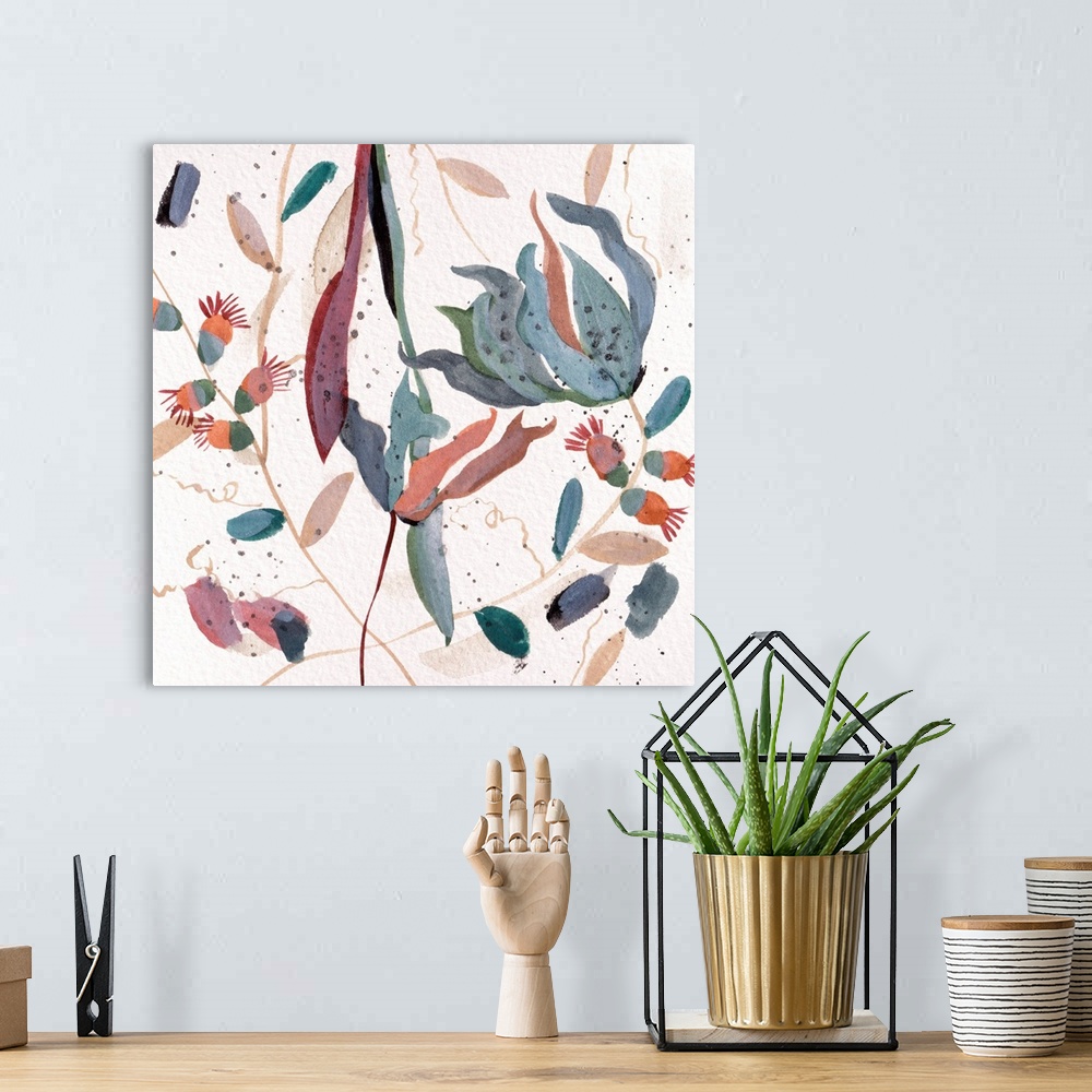 A bohemian room featuring Contemporary Floral Composition I