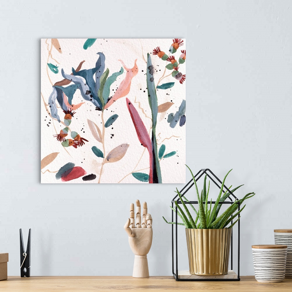 A bohemian room featuring Contemporary Floral Composition IV