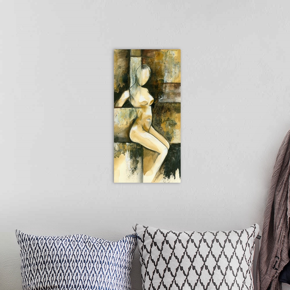 A bohemian room featuring Contemporary Seated Nude I