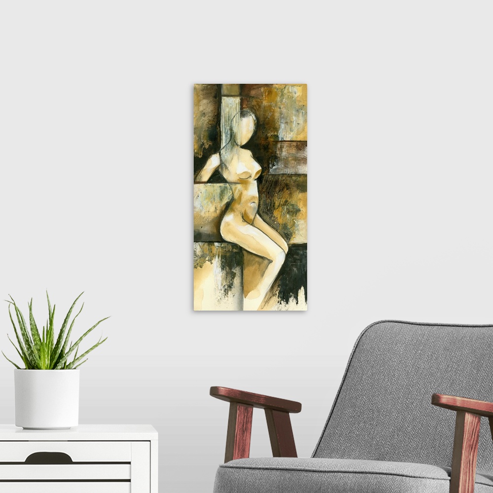 A modern room featuring Contemporary Seated Nude I