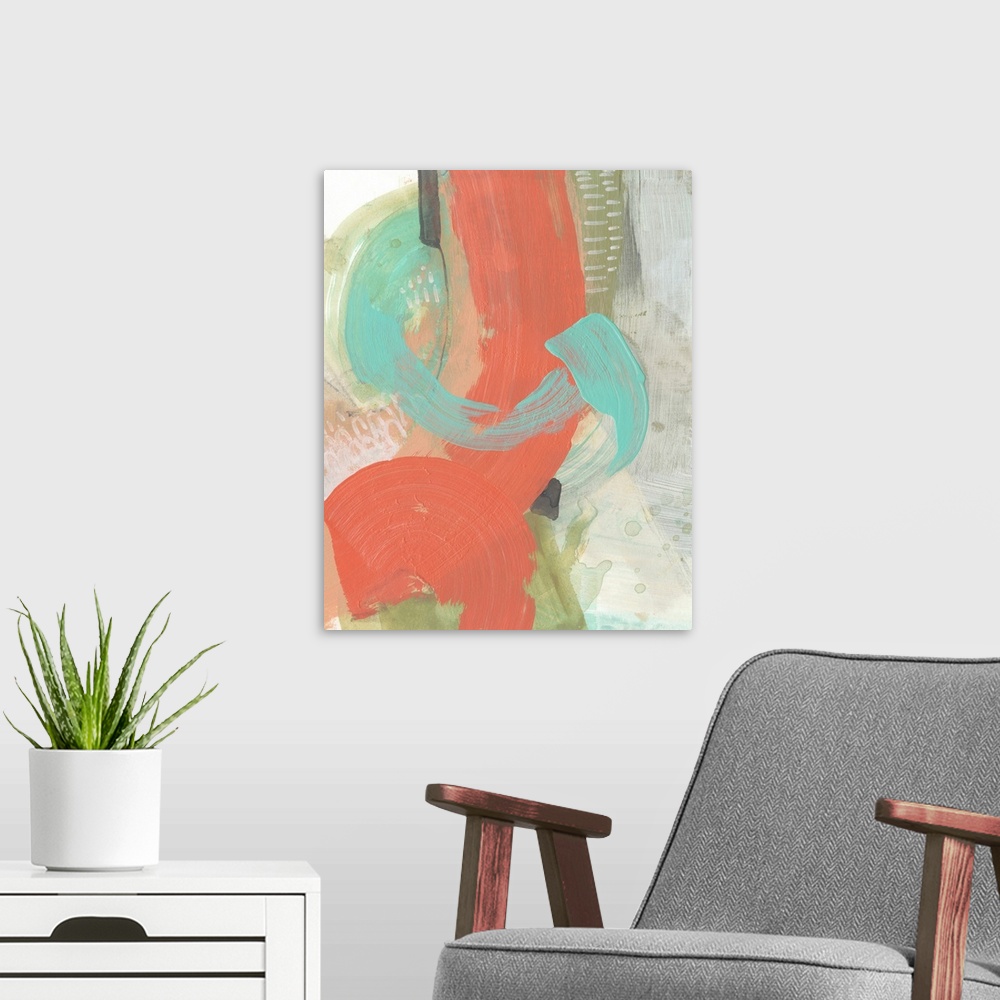 A modern room featuring Coral Whimsy IV