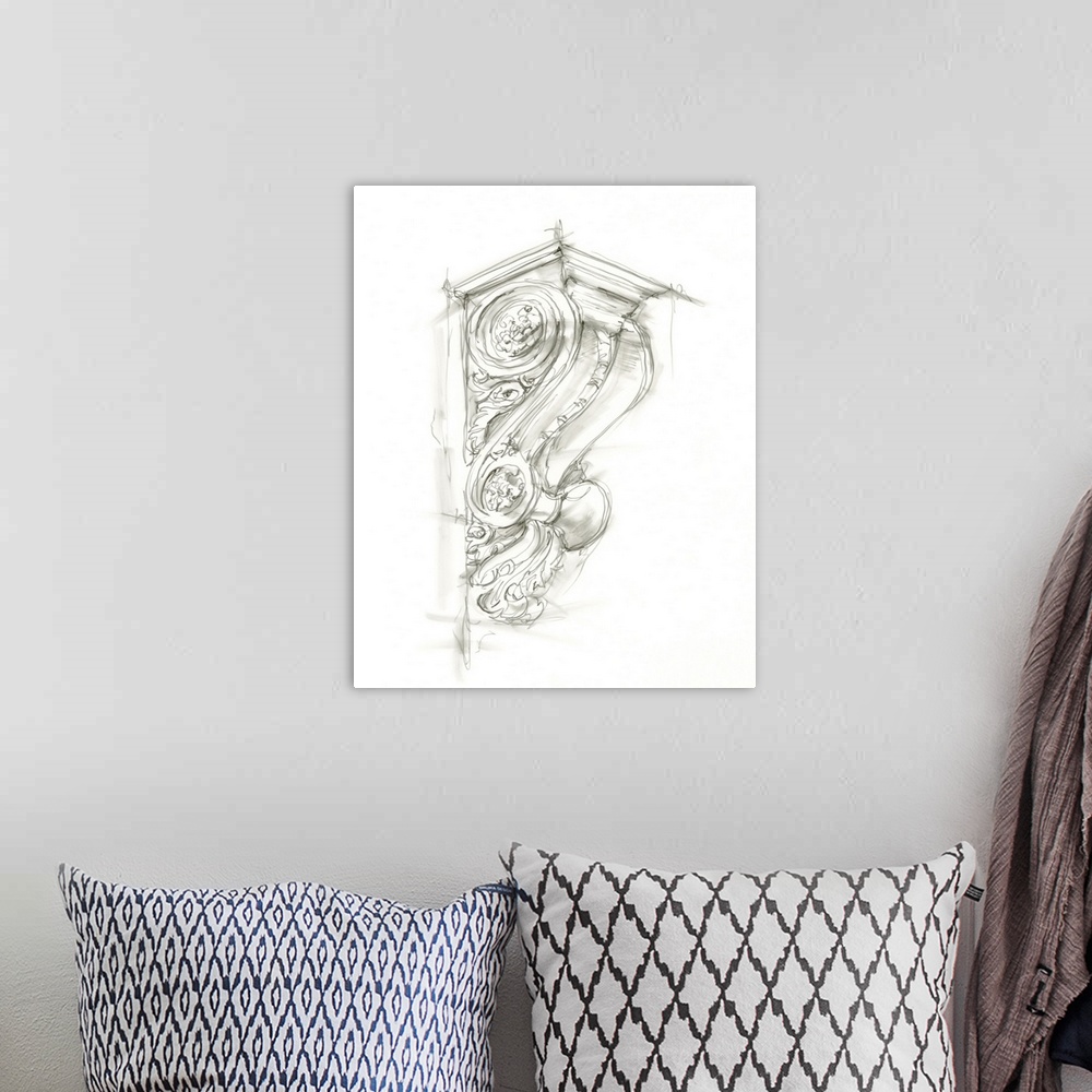 A bohemian room featuring Corbel Sketch I