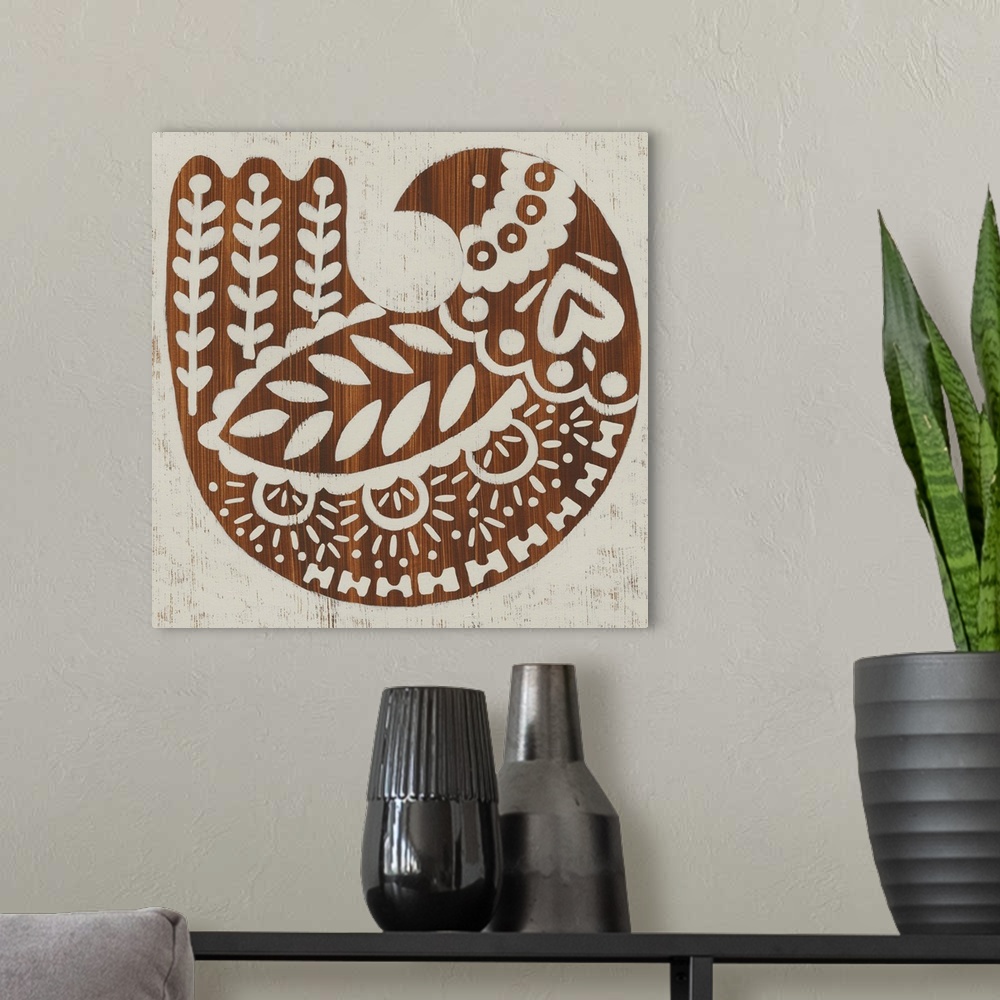 A modern room featuring Country Woodcut II