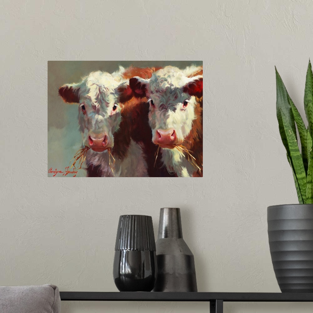A modern room featuring Cow Belles