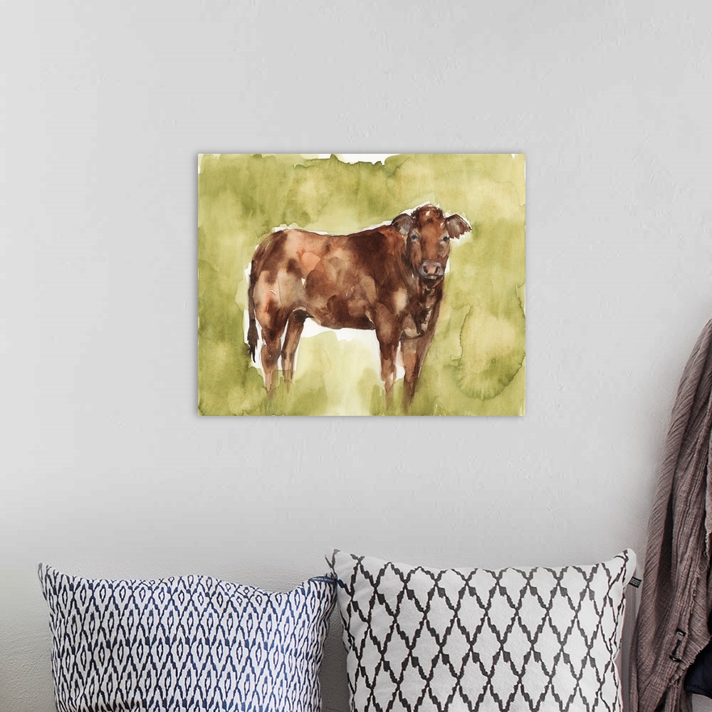 A bohemian room featuring Cow in the Field I