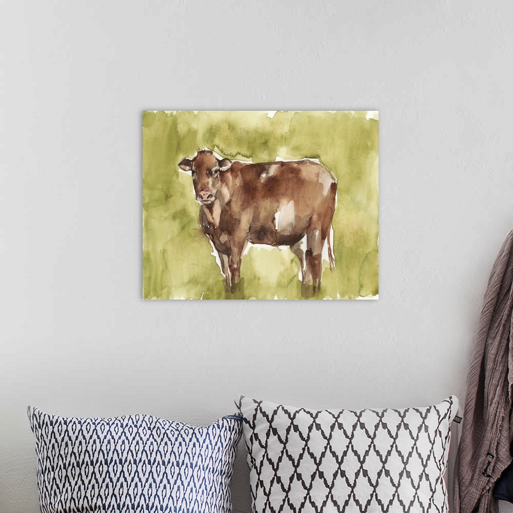 A bohemian room featuring Cow in the Field II