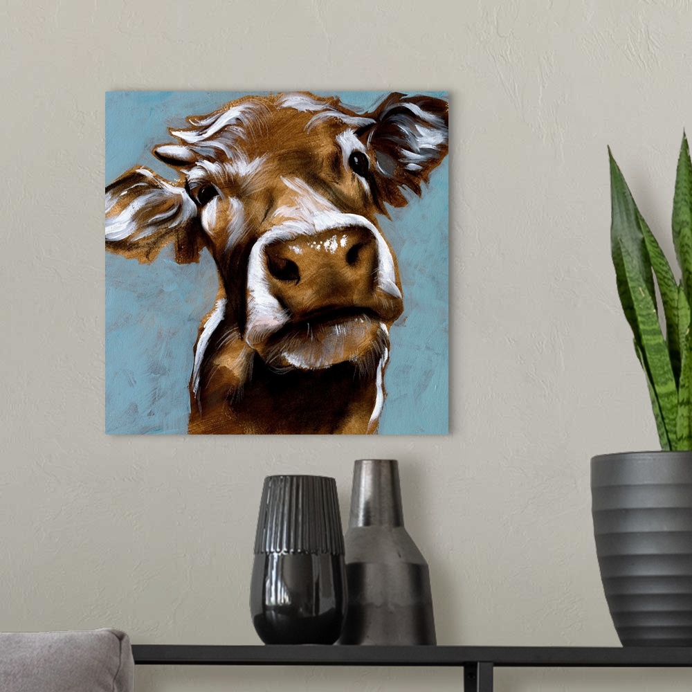 A modern room featuring Cow Kisses I