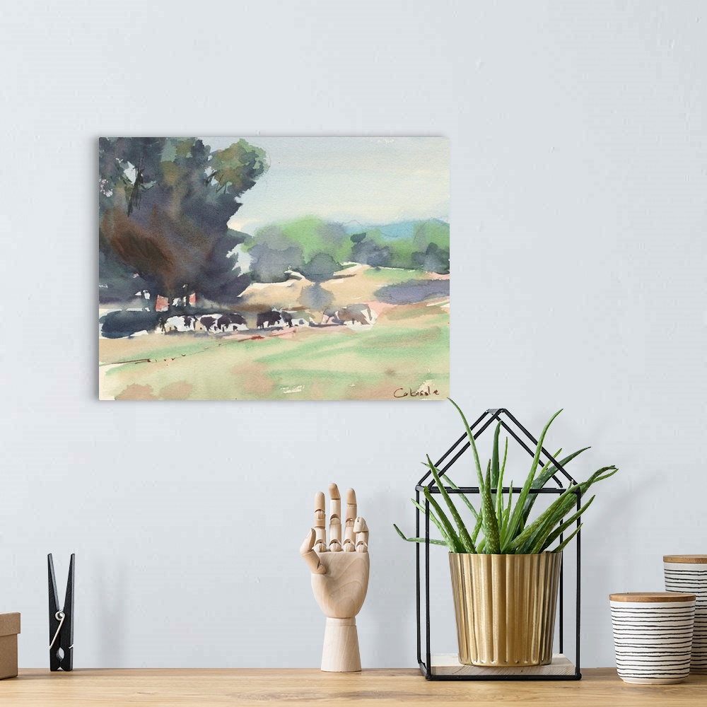 A bohemian room featuring Cows Grazing, Somerset