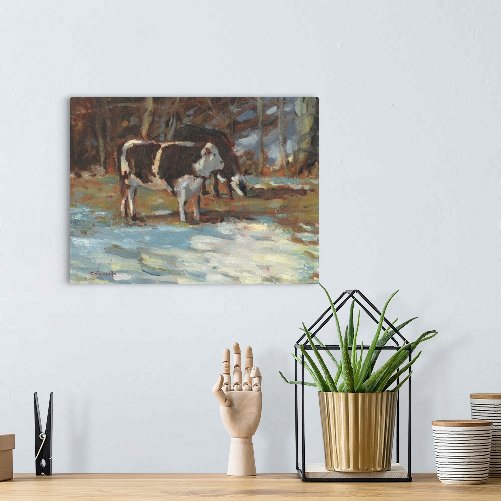 A bohemian room featuring Cows Grazing, Somerset III