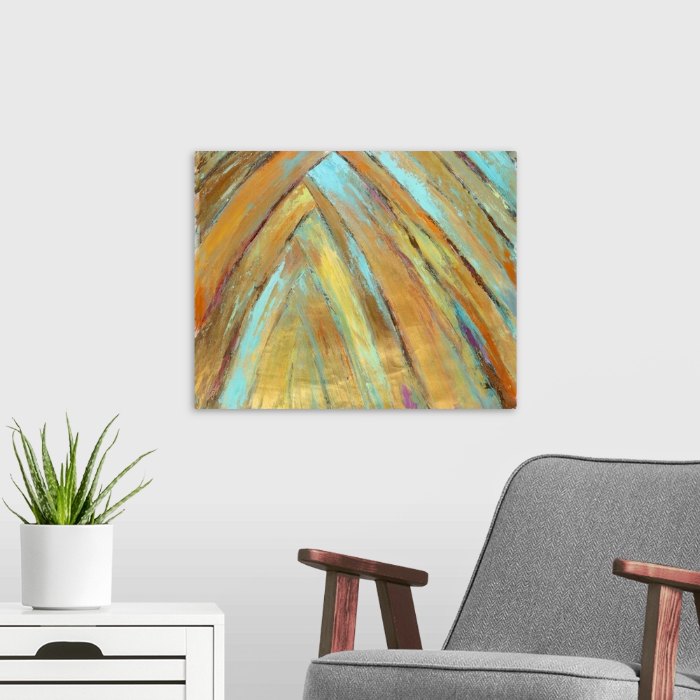 A modern room featuring Crazy Fronds Diptych II