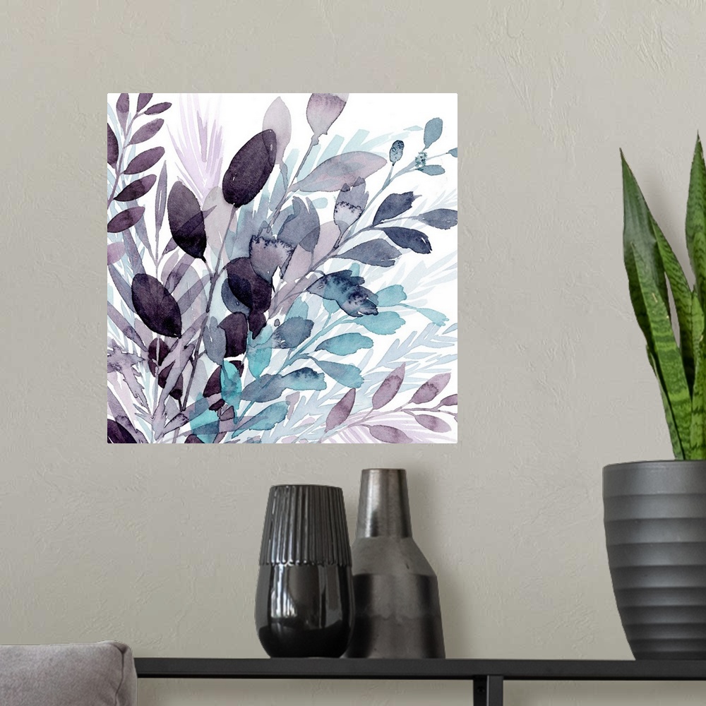 A modern room featuring Crystallized Flora I
