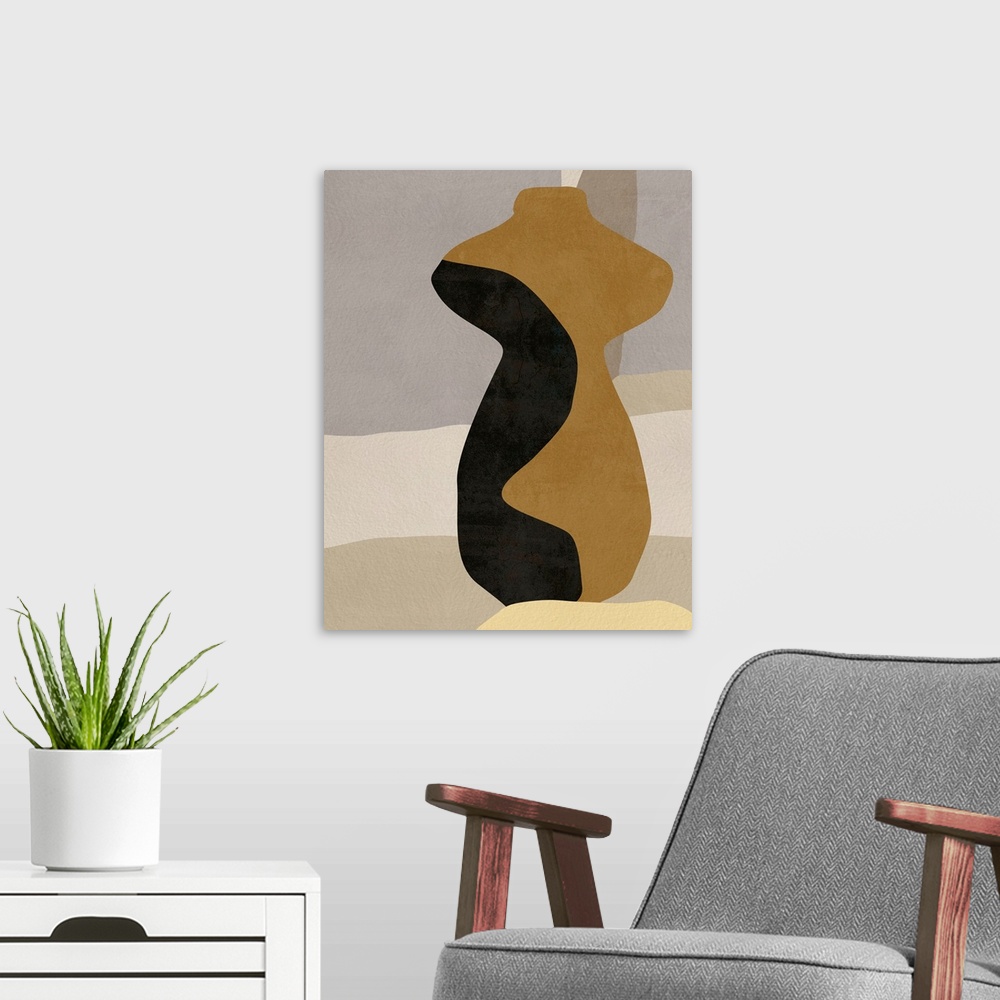 A modern room featuring Cubist Vase I