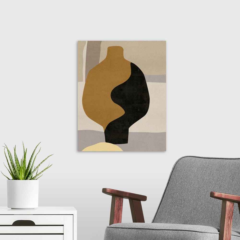 A modern room featuring Cubist Vase II