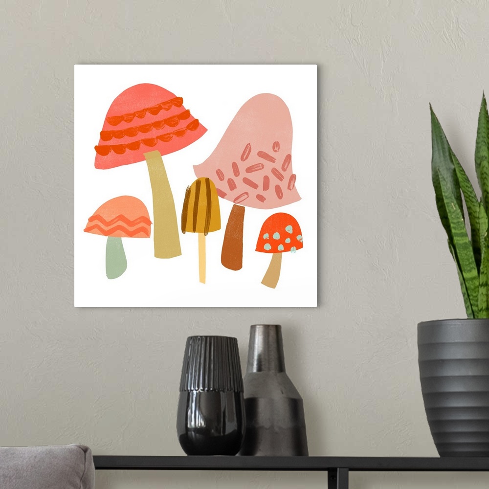 A modern room featuring Cupcake Mushrooms IV